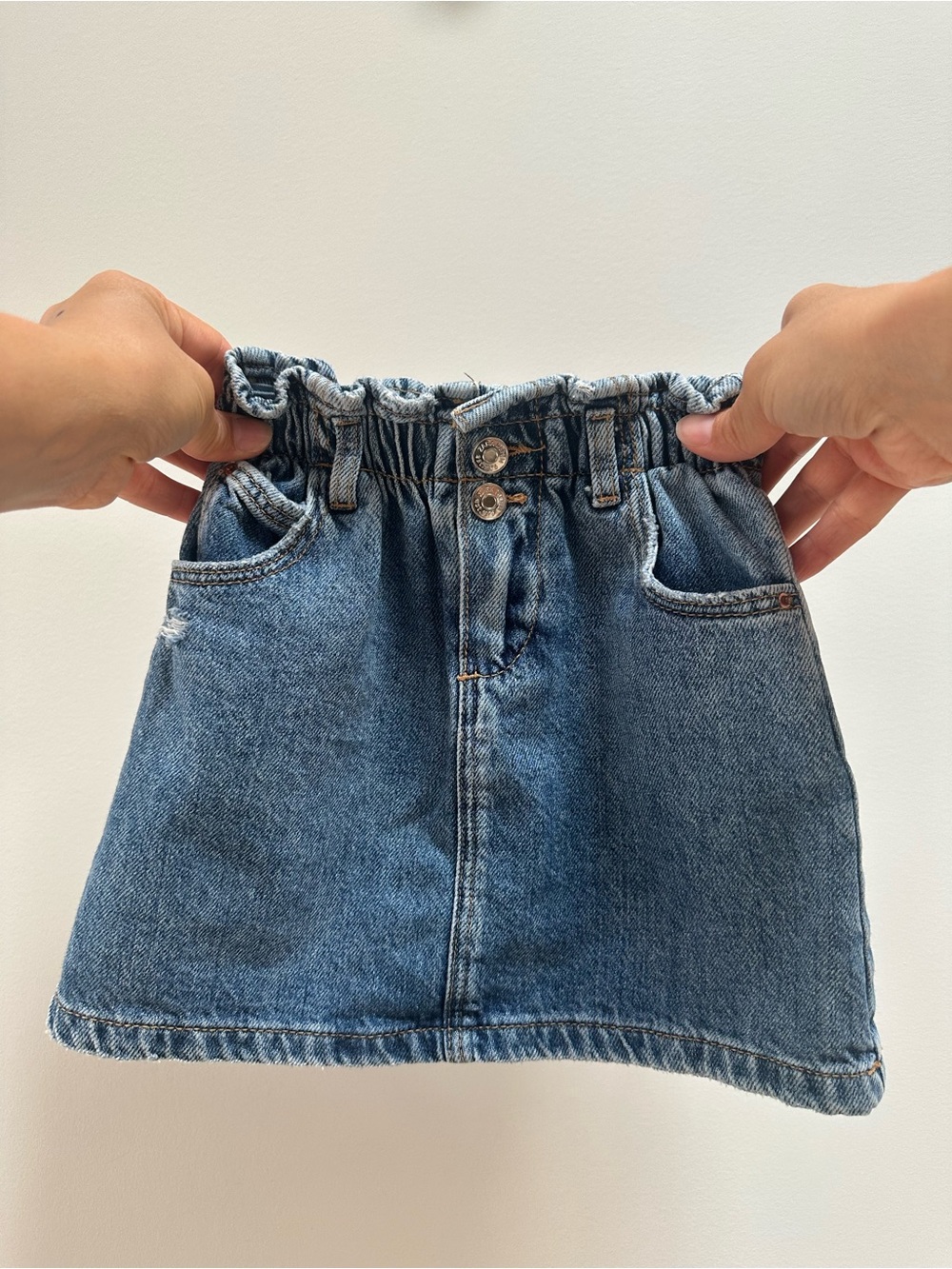 Zara Girls Classic Blue Denim Kids Skirt, size 5 years